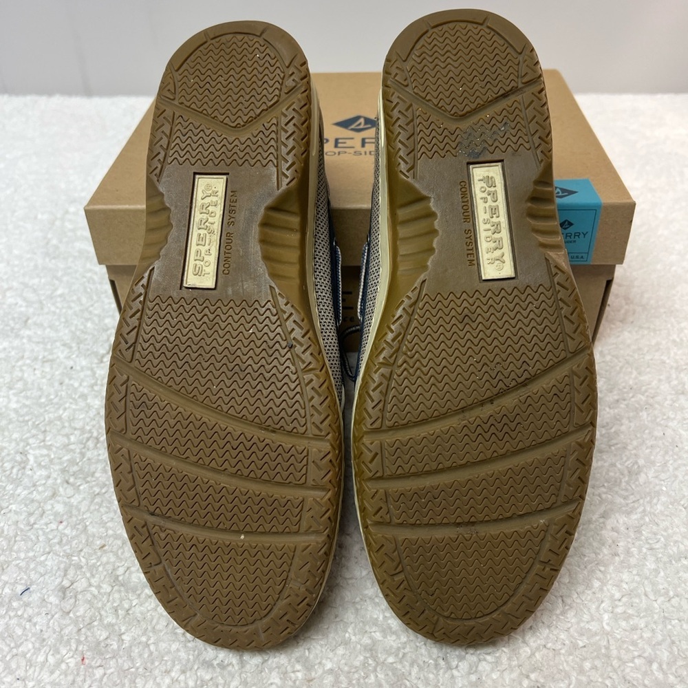 🎉 HP Sperry Top-Sider Tarpon 2 Eye Tan/Beige/Navy Shoes Men's Size 10M - Picture 10 of 10
